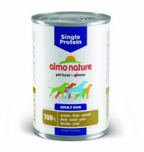 Almo Nature Single Protein Adult Dog Duck консервы с уткой для взрослых собак с чувствительным пищевариением (монобелковый рацион) - 400 г